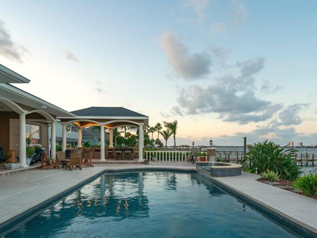 Pool and spa at twilight