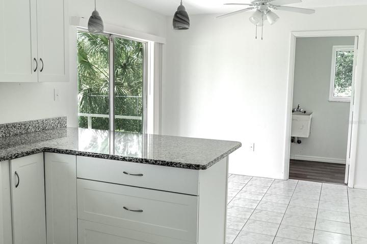 kitchen looking towards huge laundry room