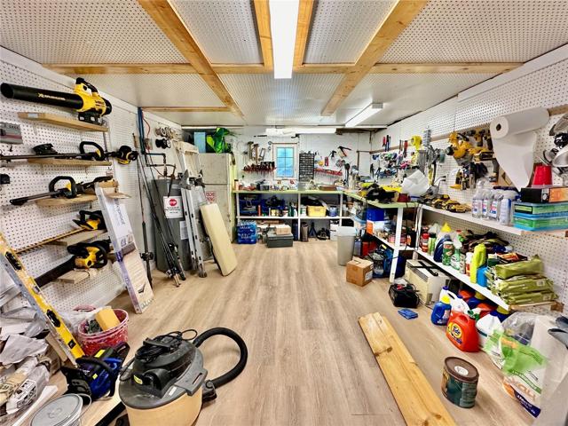 The lower level has a huge workshop.