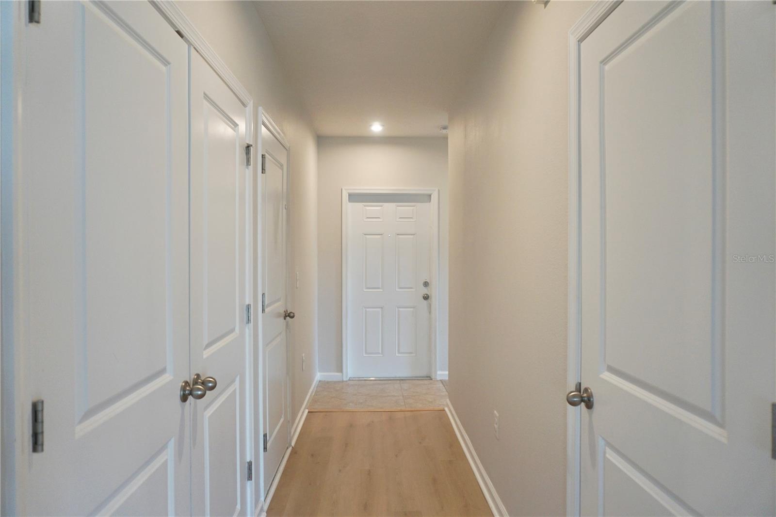 Foyer with washer/dryer hookup closet
