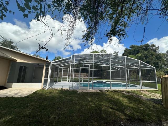 Concrete pad with outdoor shower