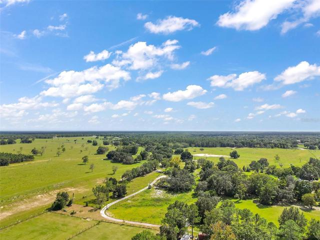 Flow of driveway across the bottom of property, turning upward toward the homesite.