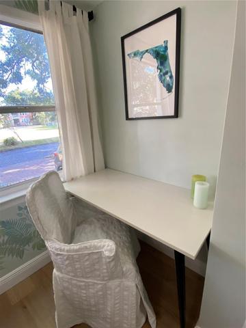 Office nook in dining room