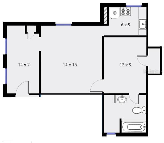 floorplan with appx dimensions - tenant to confirm in person