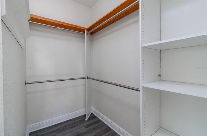 Walk-in closet in master bedroom