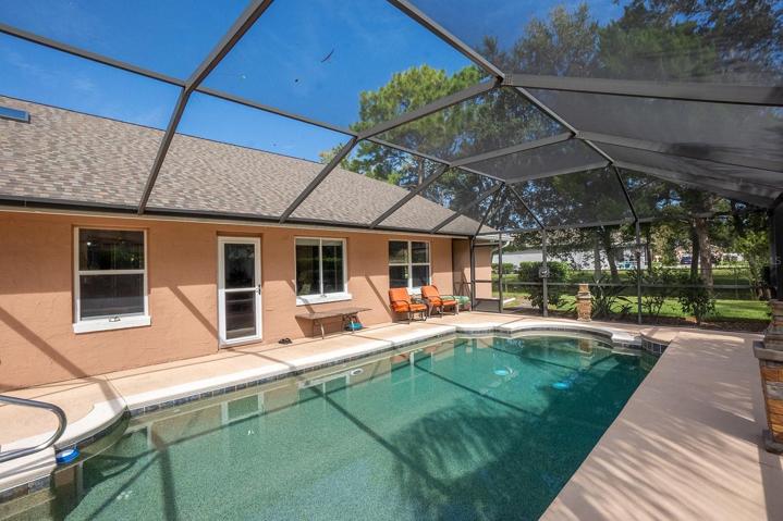 Screened in pool area