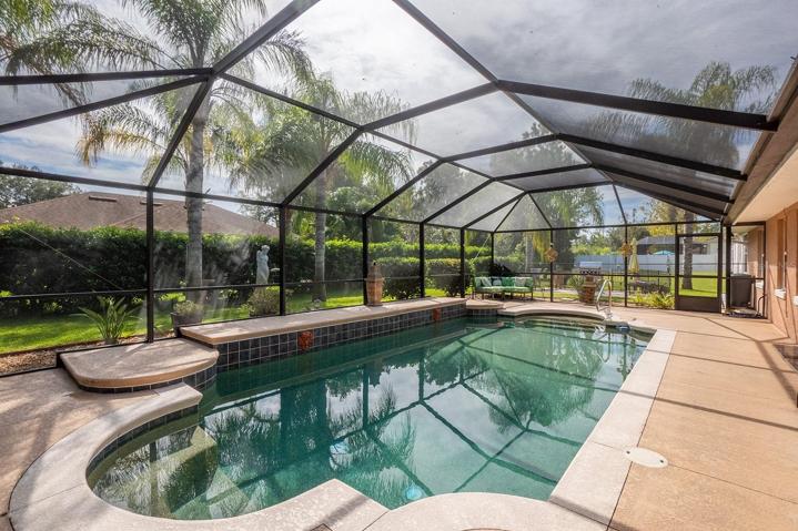 Screened in pool area