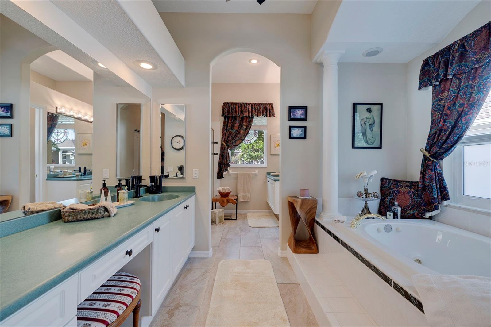 Master Bathroom with His and Hers vanities.