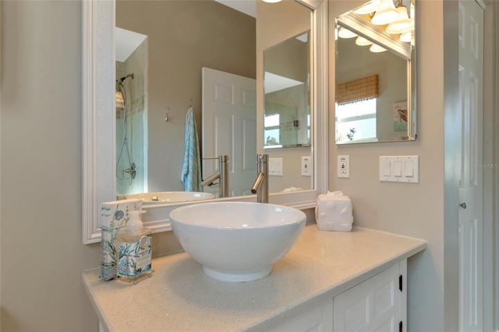 Guest Bathroom with a really nice linen closet