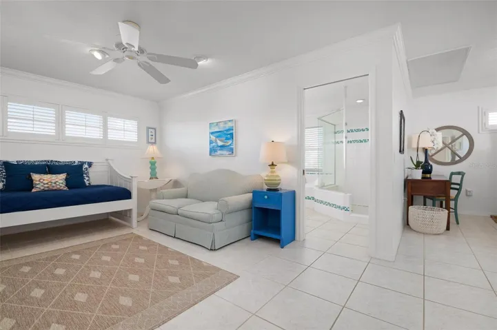 Primary bedroom with walk in closet