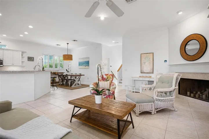 Open concept living and dining