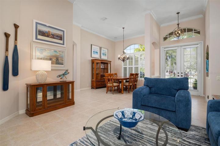 Living room, foyer, dining room