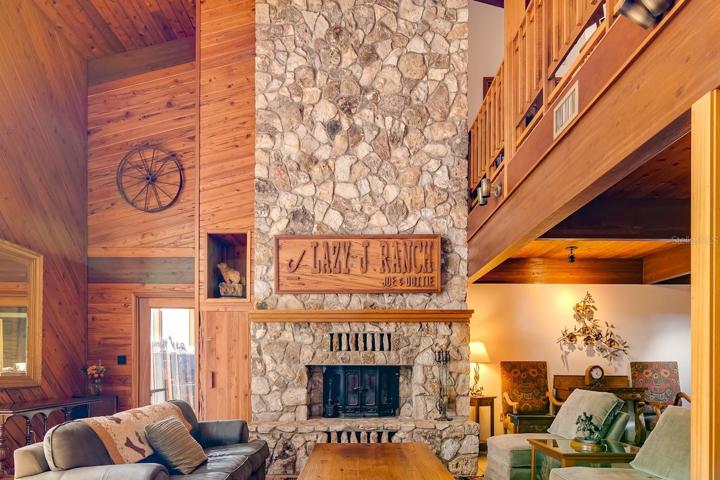 Soaring Ceilings, Rock Fireplace