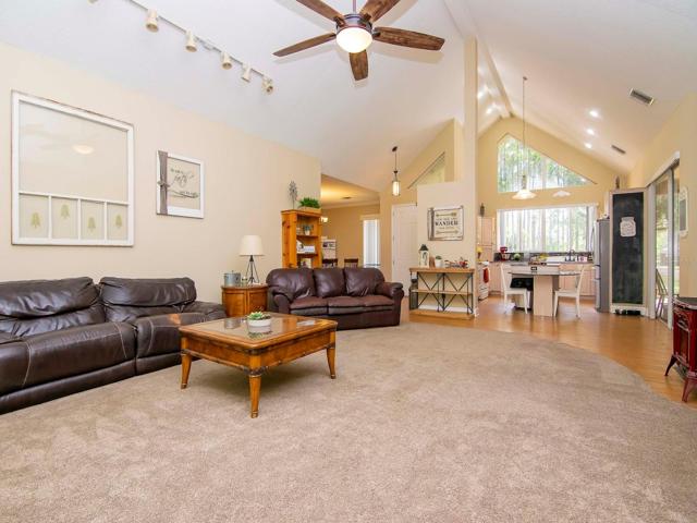 Family room with view to kitchen