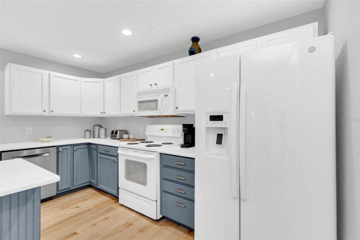 Large pantry with pull-out shelves.