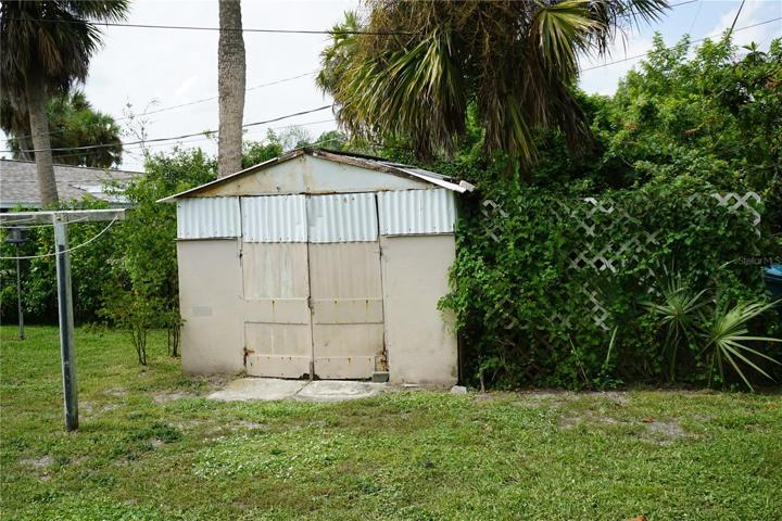 Storage shed in back yard