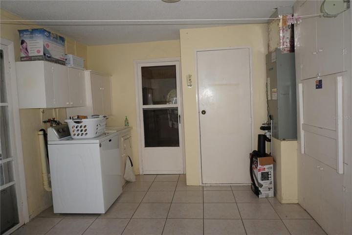 Laundry area in garage