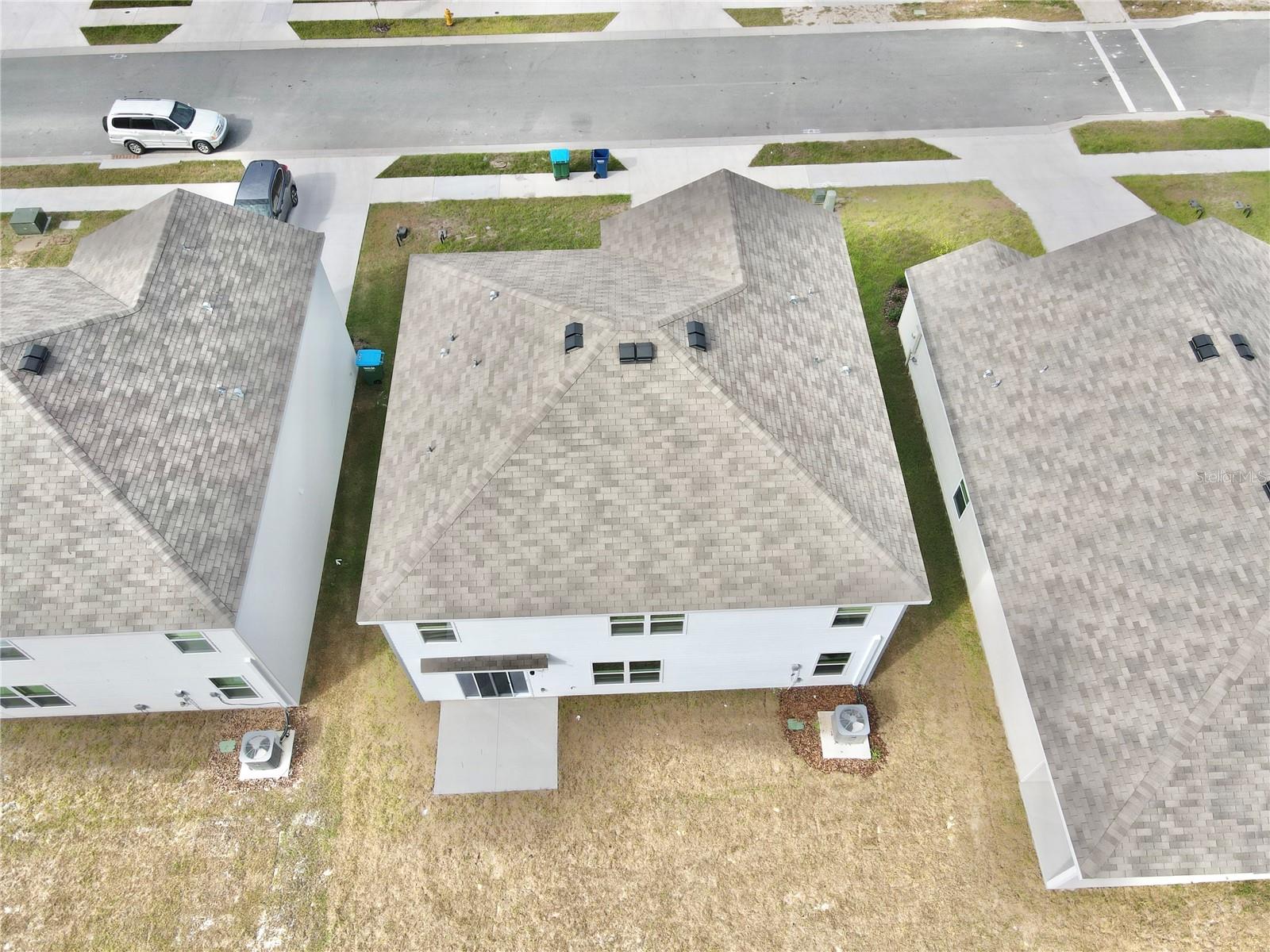 Aerial view of back of home