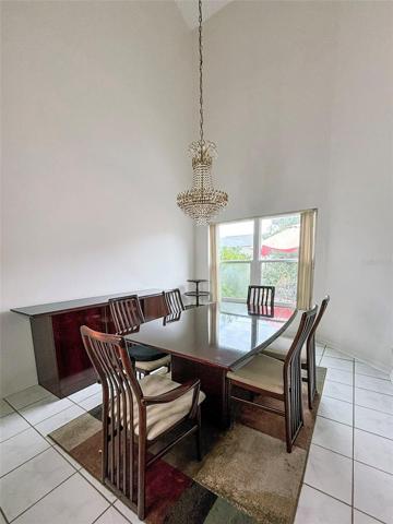 Dining Room with Vaulted Ceiling
