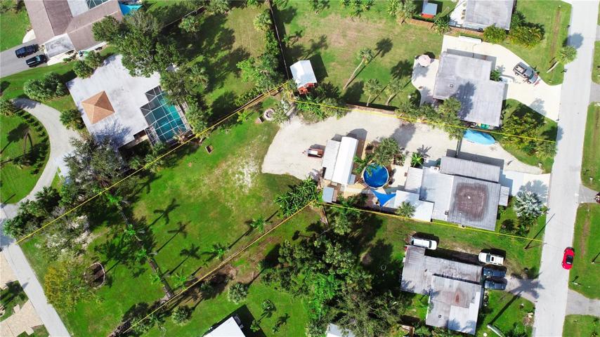 Aerial view of home and building lot at 4467 North Shore Drive.