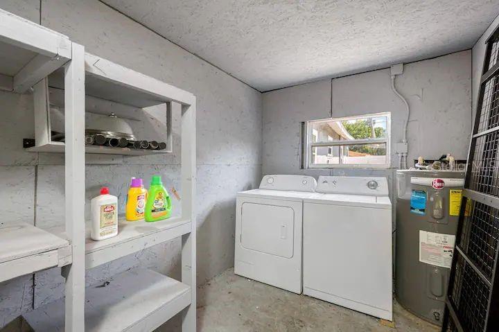 washer dryer, laundry room with plenty of storage
