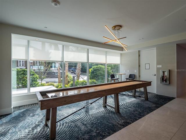 Shuffleboard table in main reception