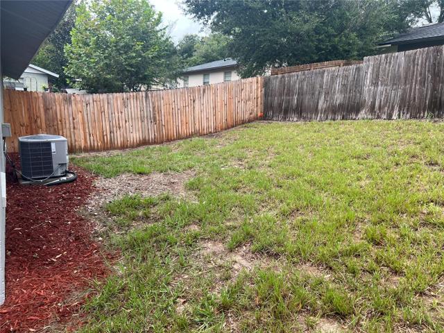 back yard fully fenced