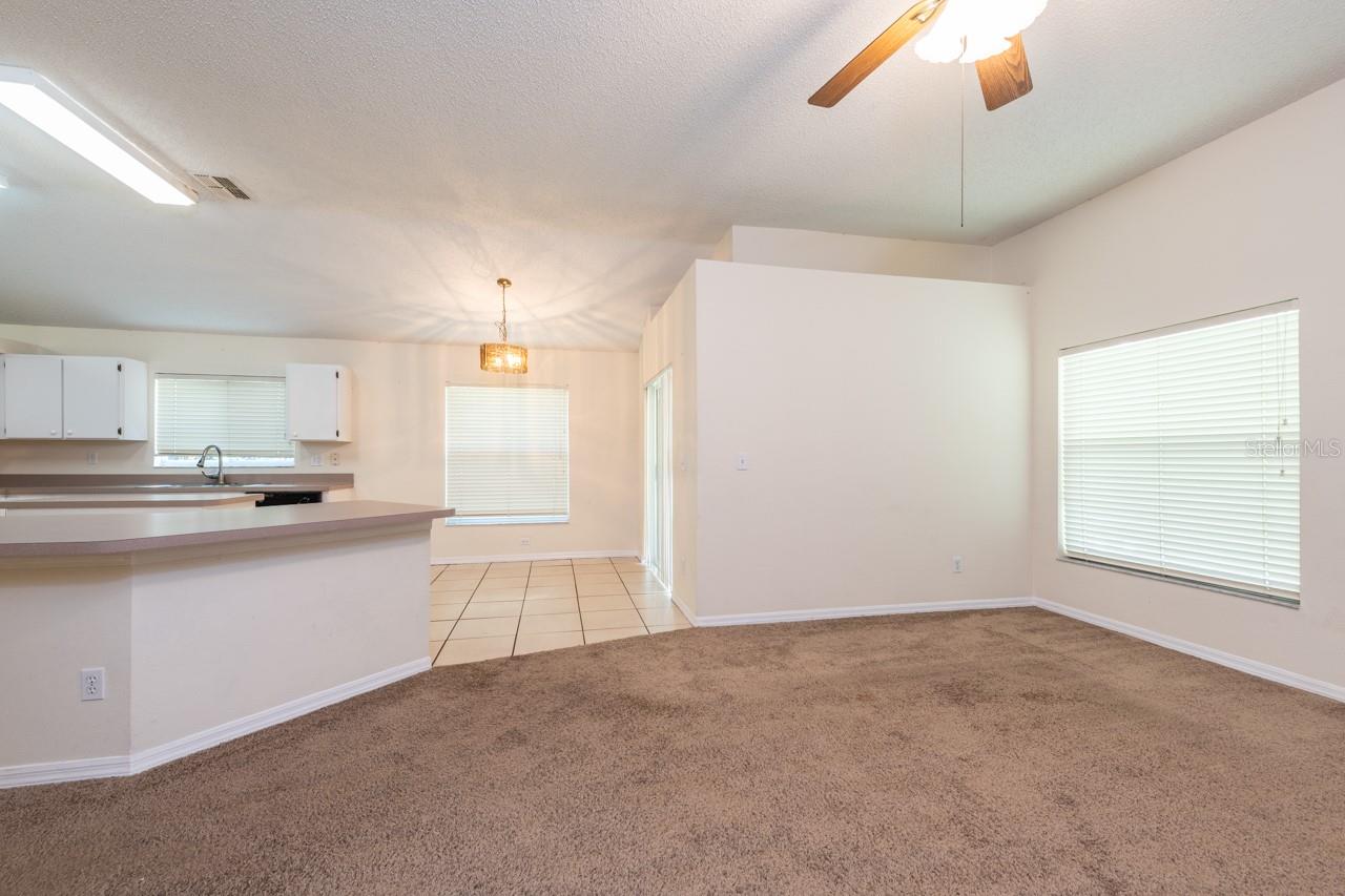 Another view of the family room/kitchen