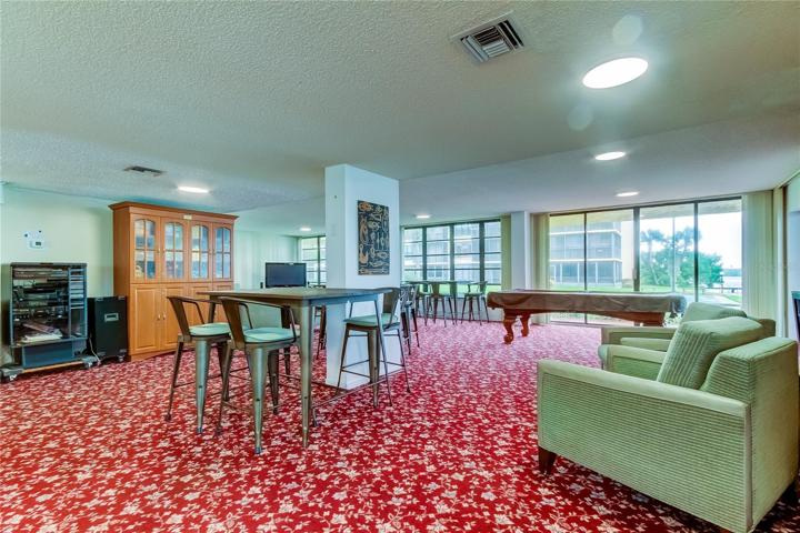 Clubhouse lounge area with intracoastal views