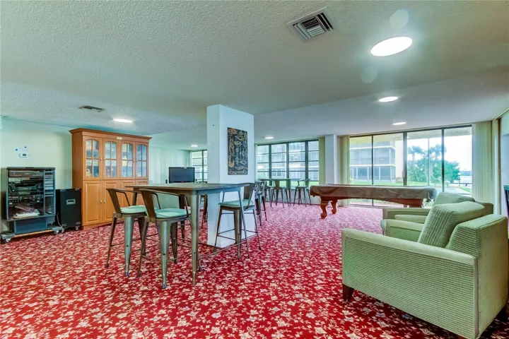 Clubhouse lounge area with intracoastal views