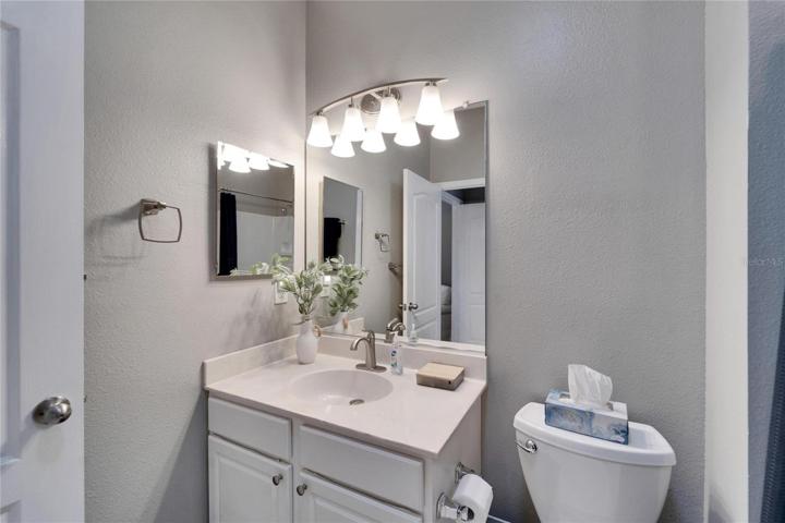 Integrated sink makes for easy cleaning.