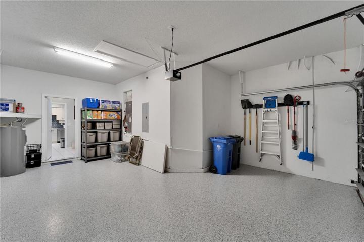 Garage with Epoxy flooring.  This was not cheap.