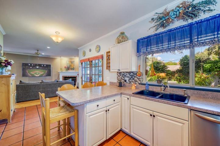 Large windows create a light and bright kitchen!