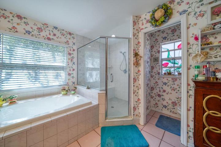 Master bath includes bath and shower!