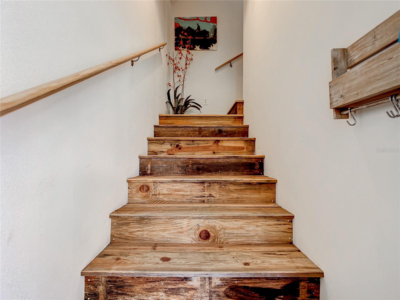 Stairs to the garage apt.