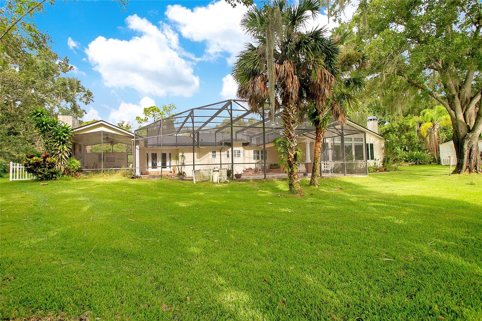 Huge backyard.