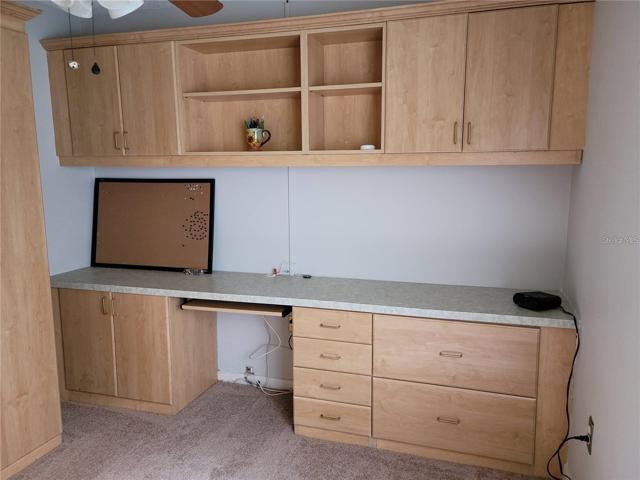 Guest bed room with built in office