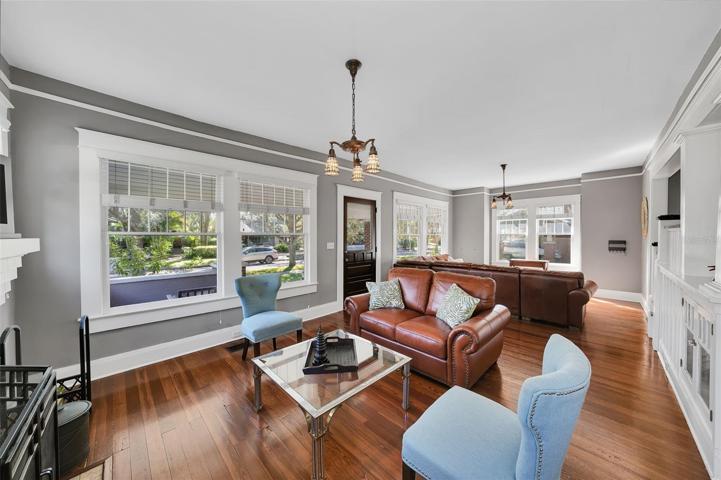 Living room with fireplace