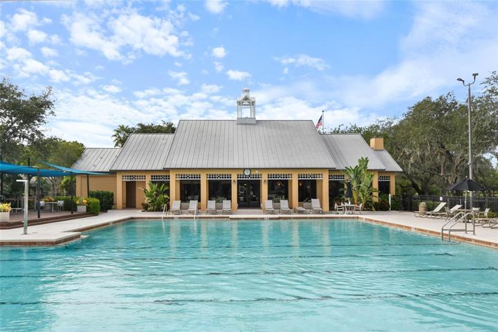 Community clubhouse features a large room inside complete with full kitchen to support parties which can be reserved via HOA