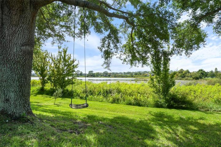 Relax on one of 2 swings hanging from you majestic oak tree while viewing Cawood Pond in all its splendor.