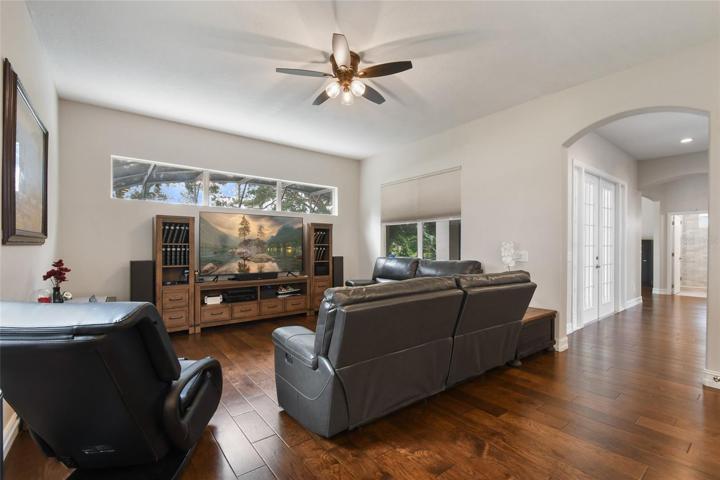From family room to French doors the pool and outside entertaining space is easily accessed.