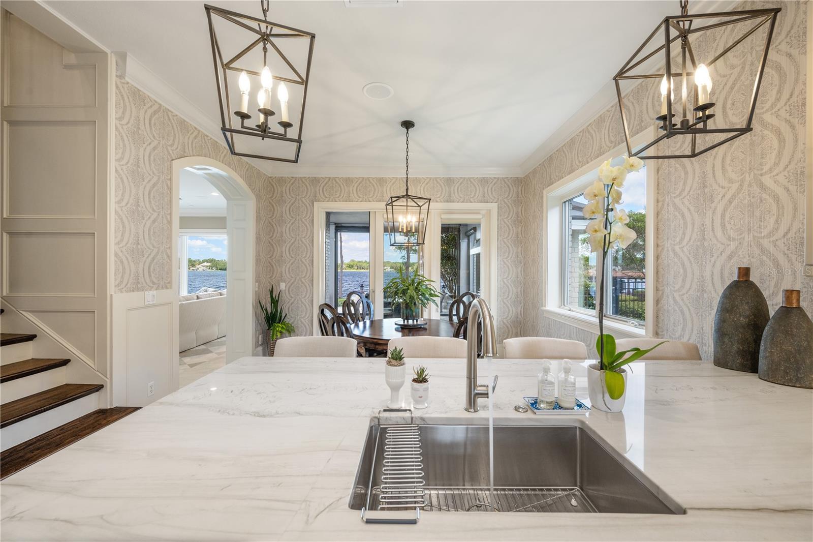 Views of the water from the kitchen.