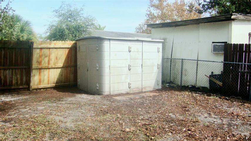 shed in backyard
