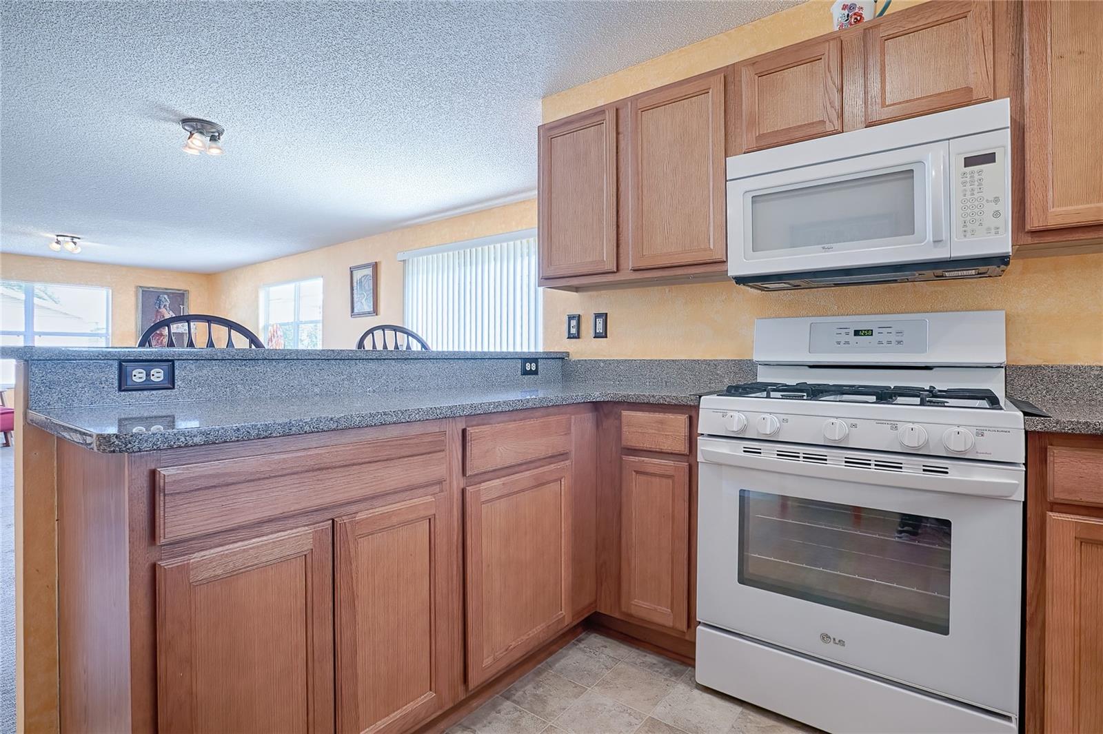 PLENTY OF CABINETS AND COUNTER SPACE IN THE KITCHEN