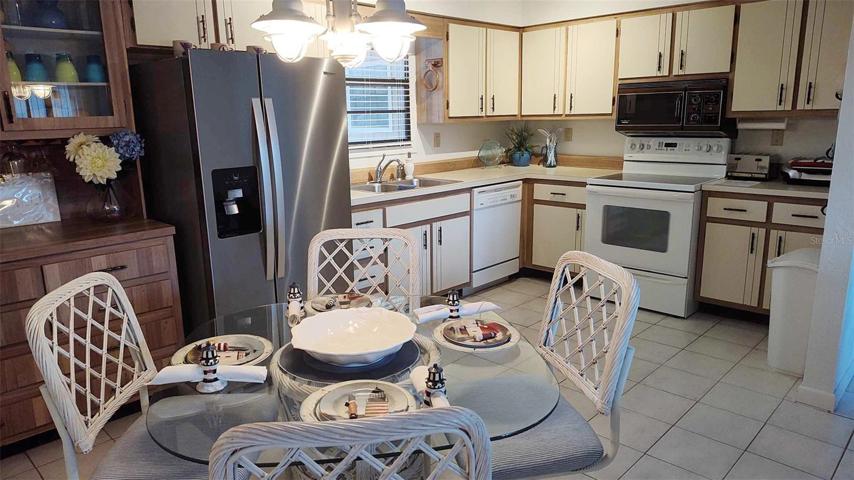 Dining room and Kitchen.