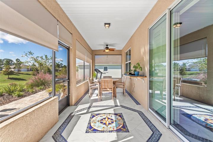 Screen Patio with imported Italian tile.