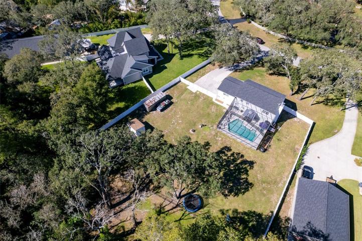 Rear overhead view of property