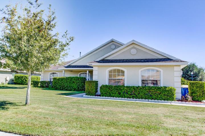 Front of the home and is on a corner lot.
