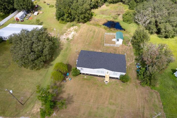 Aerial view of the home.