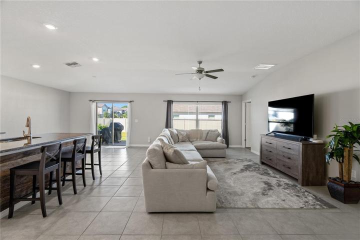 Kitchen Opens to Dining & Living